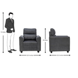 Lyon Classic Comfort Fabric Sofa Set (3+1+1 Seater) - Dark Grey