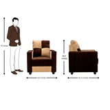 Metz Comfort Fabric Sofa Set (3+1+1 Seater) - Brown and Sandal