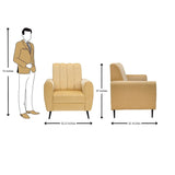 Suez Luxe Striped Fabric Sofa Set (3+1+1 Seater) - Beige