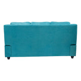 Emden Premium Fabric Sofa Set (3+1+1 Seater) - Blue
