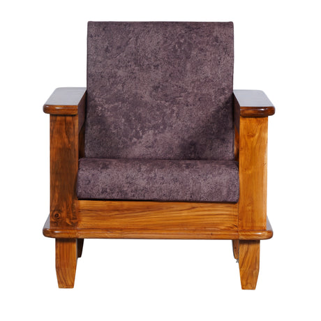 Emerald Wooden Sofa (3+1+1-Seater) - Natural Finish