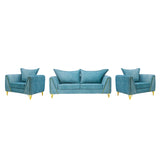 Estonia Contemporary Fabric Sofa Set (3+1+1 Seater) - Green