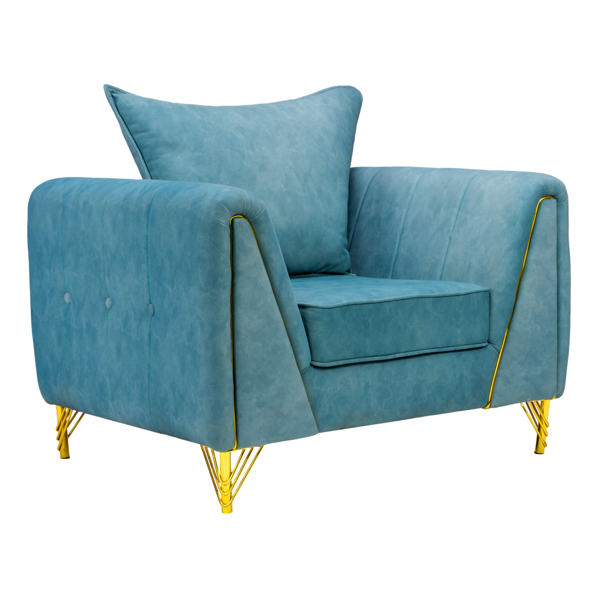Estonia Contemporary Fabric Sofa Set (3+1+1 Seater) - Green