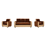 Finland Relax Comfort  Fabric Sofa  Set (3+1+1 Seater) - Brown and Sandal