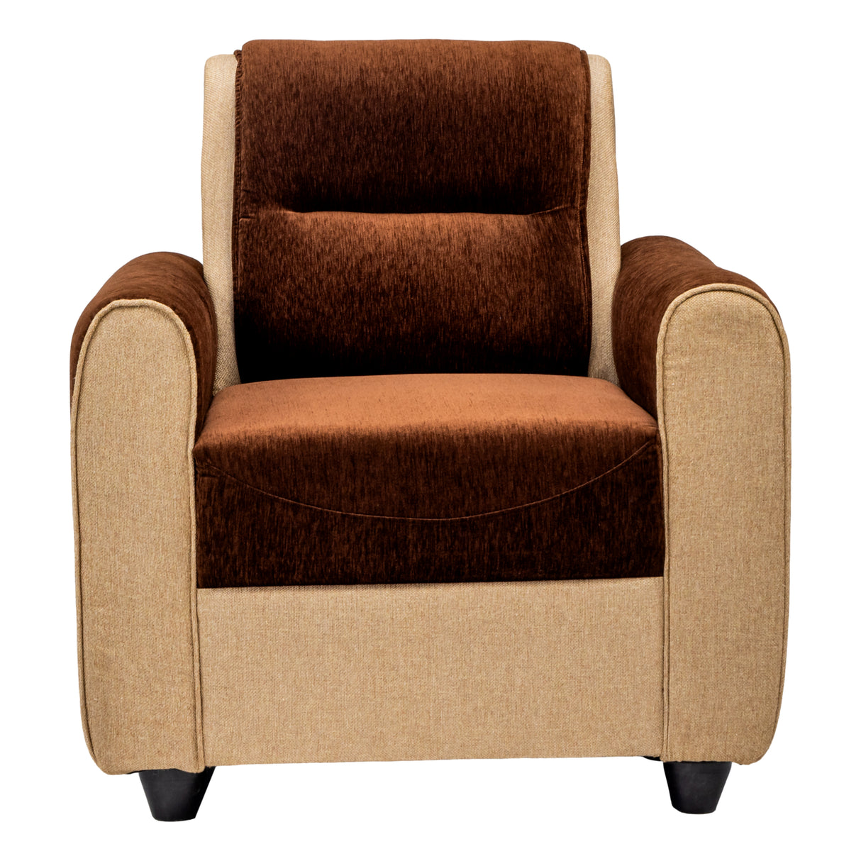 Finland Relax Comfort  Fabric Sofa  Set (3+1+1 Seater) - Brown and Sandal