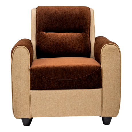 Finland Relax Comfort  Fabric Sofa  Set (3+1+1 Seater) - Brown and Sandal