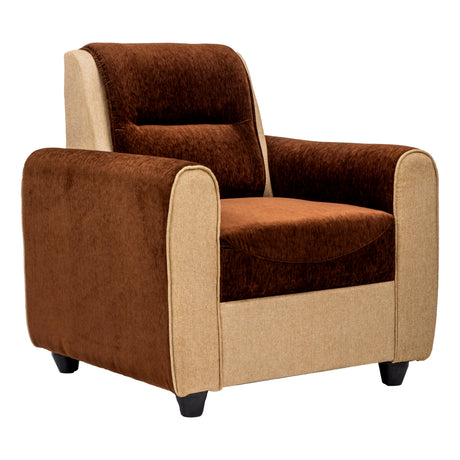 Finland Relax Comfort  Fabric Sofa 1-Seater  - Brown and Sandal