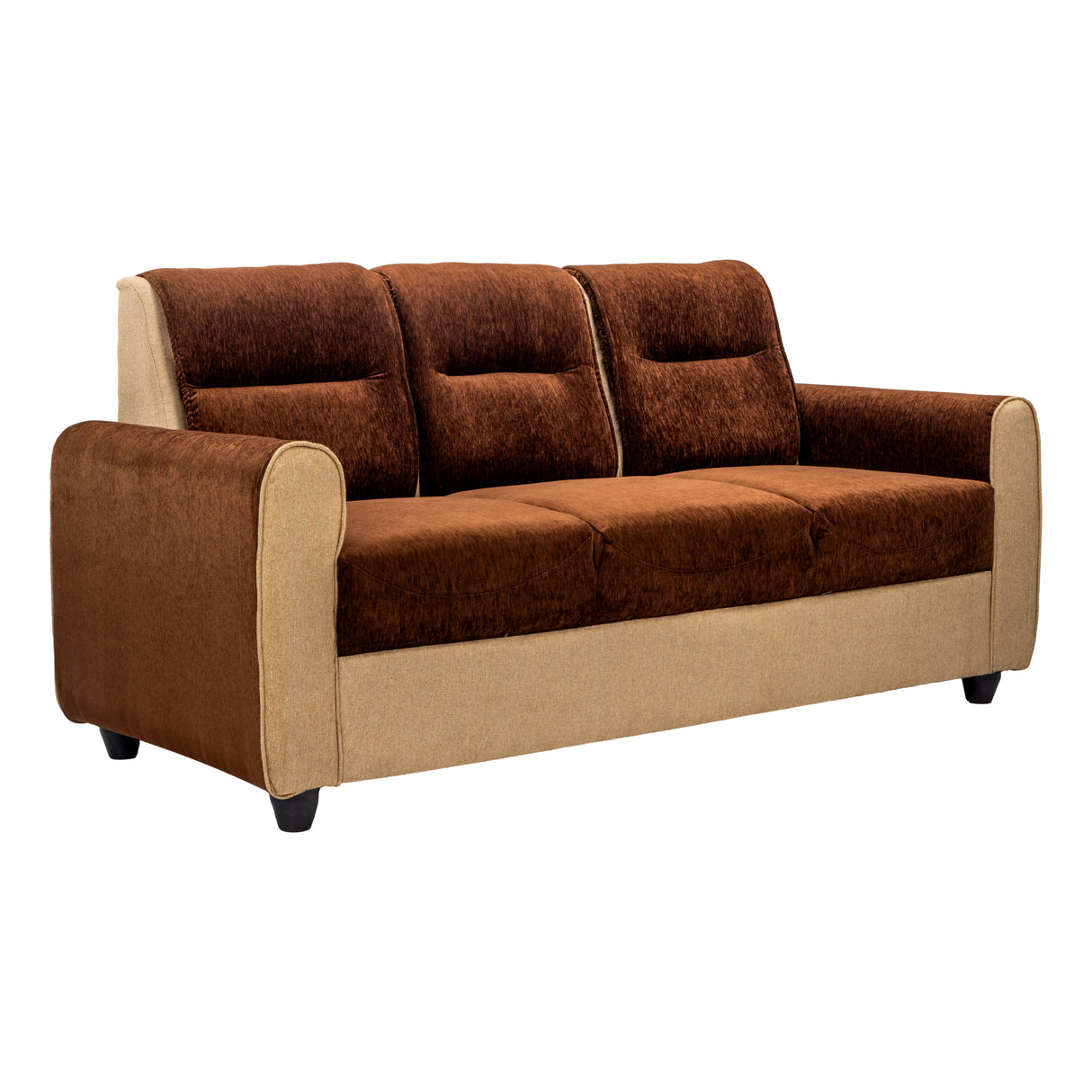 Finland Relax Comfort  Fabric Sofa  Set (3+1+1 Seater) - Brown and Sandal