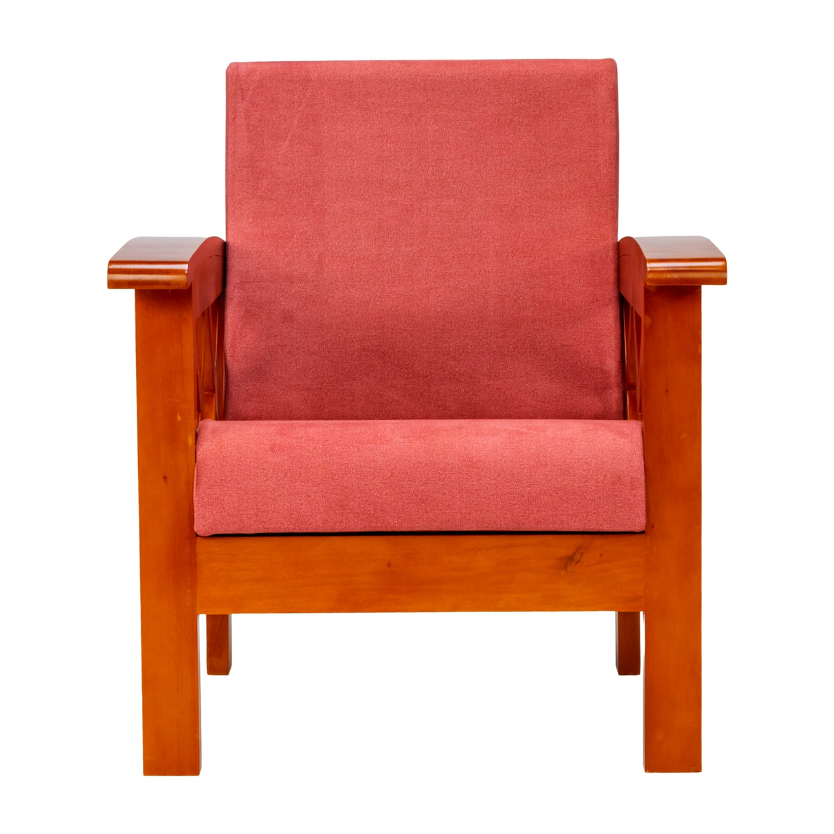 Georgia Prime Wooden Sofa 1-Seater - Teak Finish