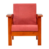 Georgia Prime Wooden Sofa 1-Seater - Teak Finish
