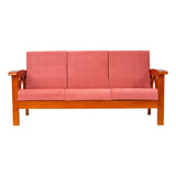 Georgia Prime Wooden Sofa 3-Seater - Teak Finish