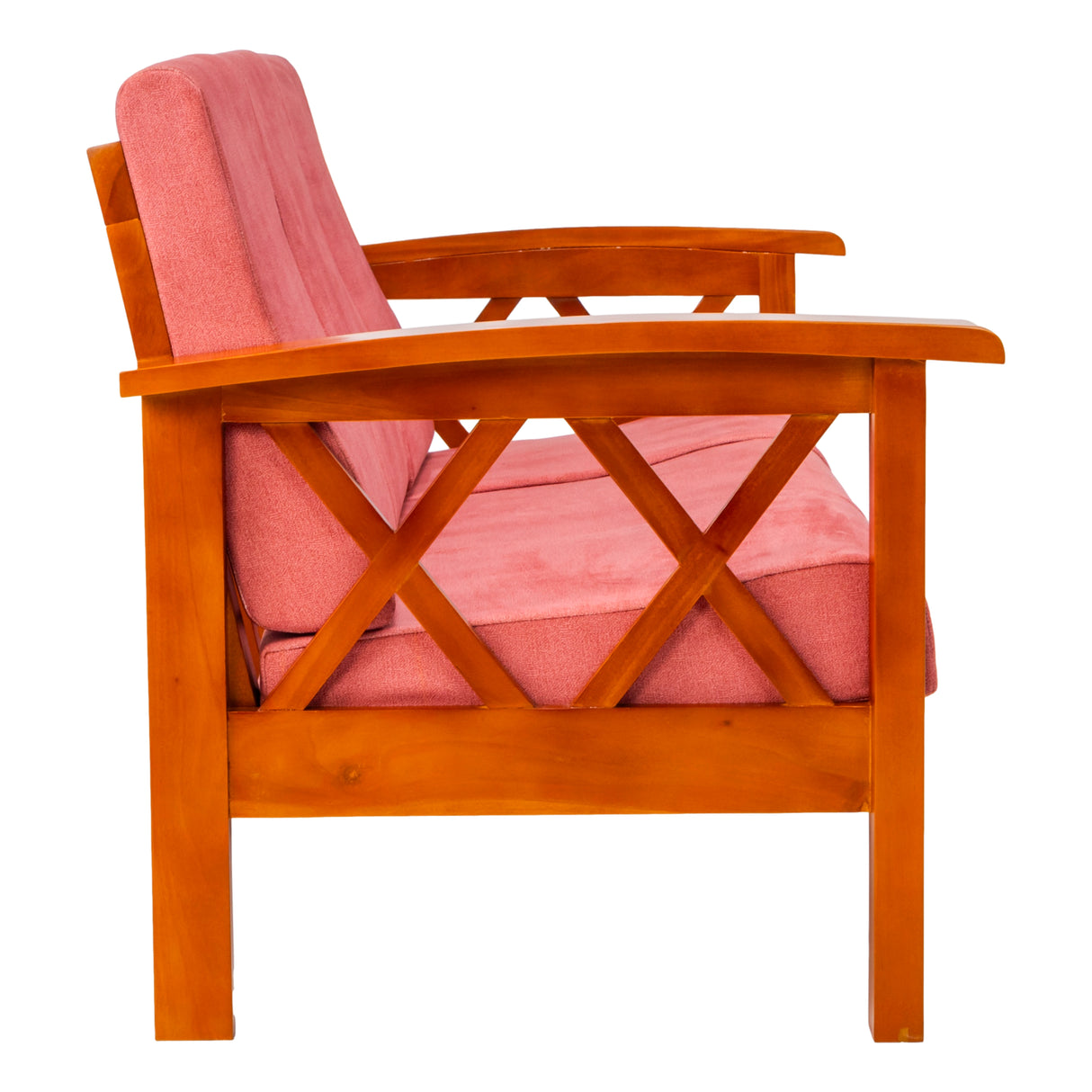 Georgia Prime Wooden Sofa 3-Seater - Teak Finish