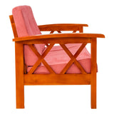 Georgia Prime Wooden Sofa 3-Seater - Teak Finish