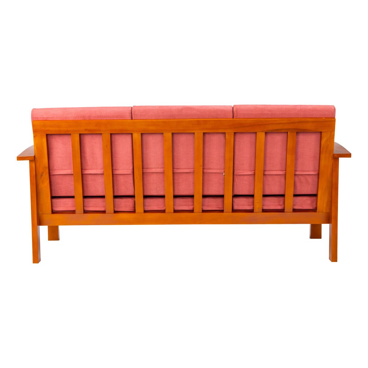 Georgia Prime Wooden Sofa Set (3+1+1 Seater) - Teak Finish