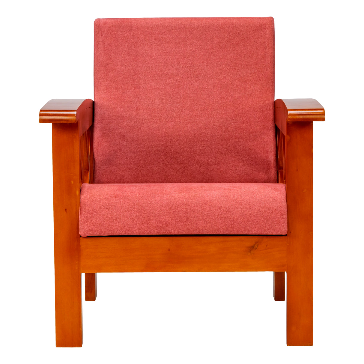 Georgia Prime Wooden Sofa Set (3+1+1 Seater) - Teak Finish