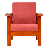 Georgia Prime Wooden Sofa Set (3+1+1 Seater) - Teak Finish
