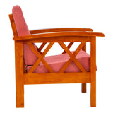 Georgia Prime Wooden Sofa Set (3+1+1 Seater) - Teak Finish