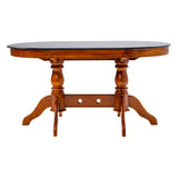 Hamilton Oval Glass Top Dining Table 4-Seater - Teak Finish