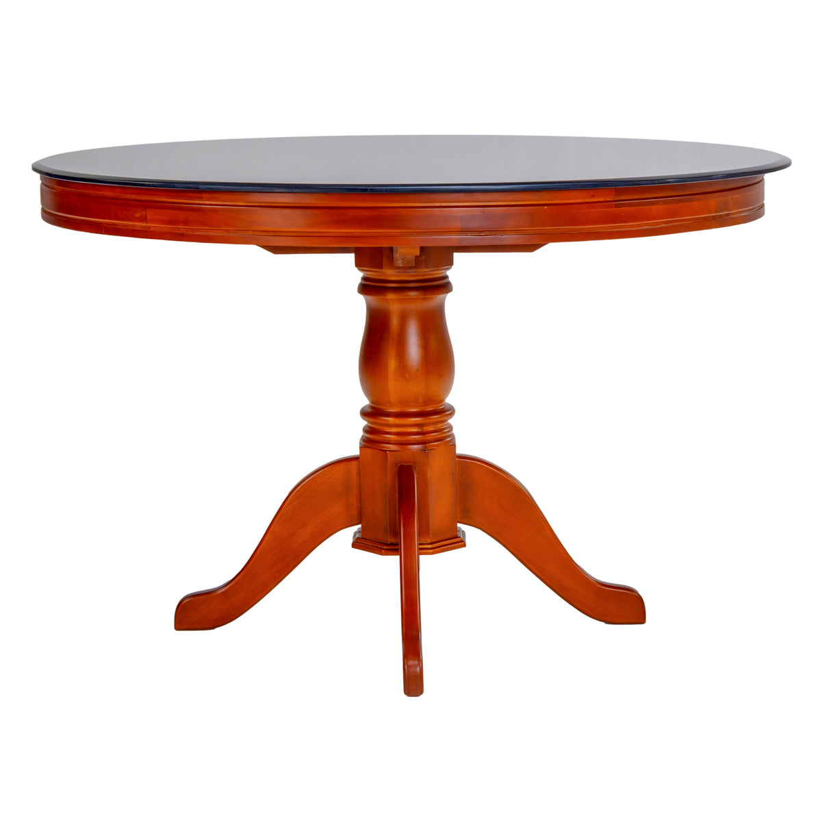 Hollywood Round Glass Top Dining Table 4-Seater - Honey Finish