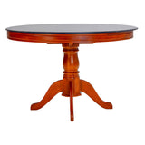 Hollywood Round Glass Top Dining Table 4-Seater - Honey Finish