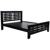 Houston Elite Wooden Bed King Size - Dark Walnut Finish