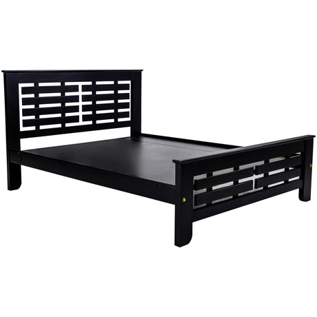Houston Elite Wooden Bed King Size - Dark Walnut Finish
