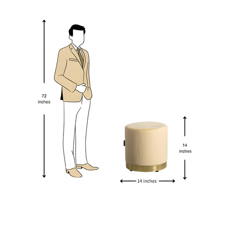 Impala Fabric Pouffe - Beige