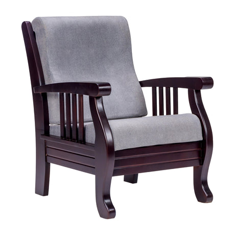 Indiana Elite Wooden Sofa 1-Seater - Light Walnut Finish