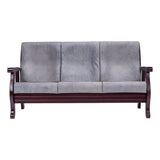 Indiana Elite Wooden Sofa Set (3+1+1 Seater) - Light Walnut Finish