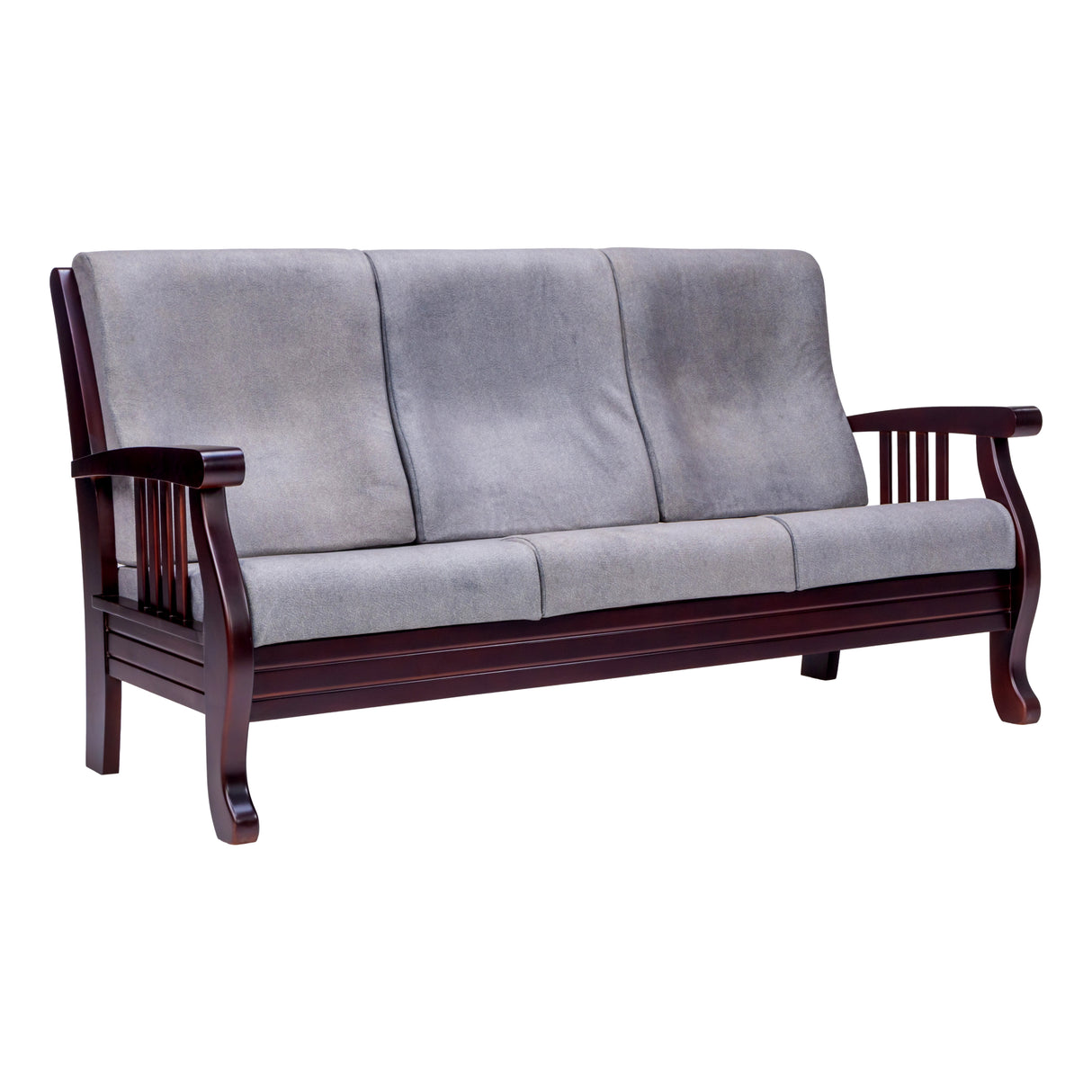 Indiana Elite Wooden Sofa Set (3+1+1 Seater) - Light Walnut Finish