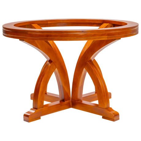 Inglewood Elegant Round Glass Top Dining Table 4-Seater - Teak Finish