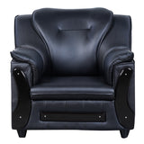 Kassel Rexine Sofa Set (3+1+1-Seater) - Black