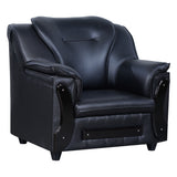 Kassel Rexine Sofa 1-Seater - Black