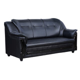 Kassel Rexine Sofa Set (3+1+1-Seater) - Black