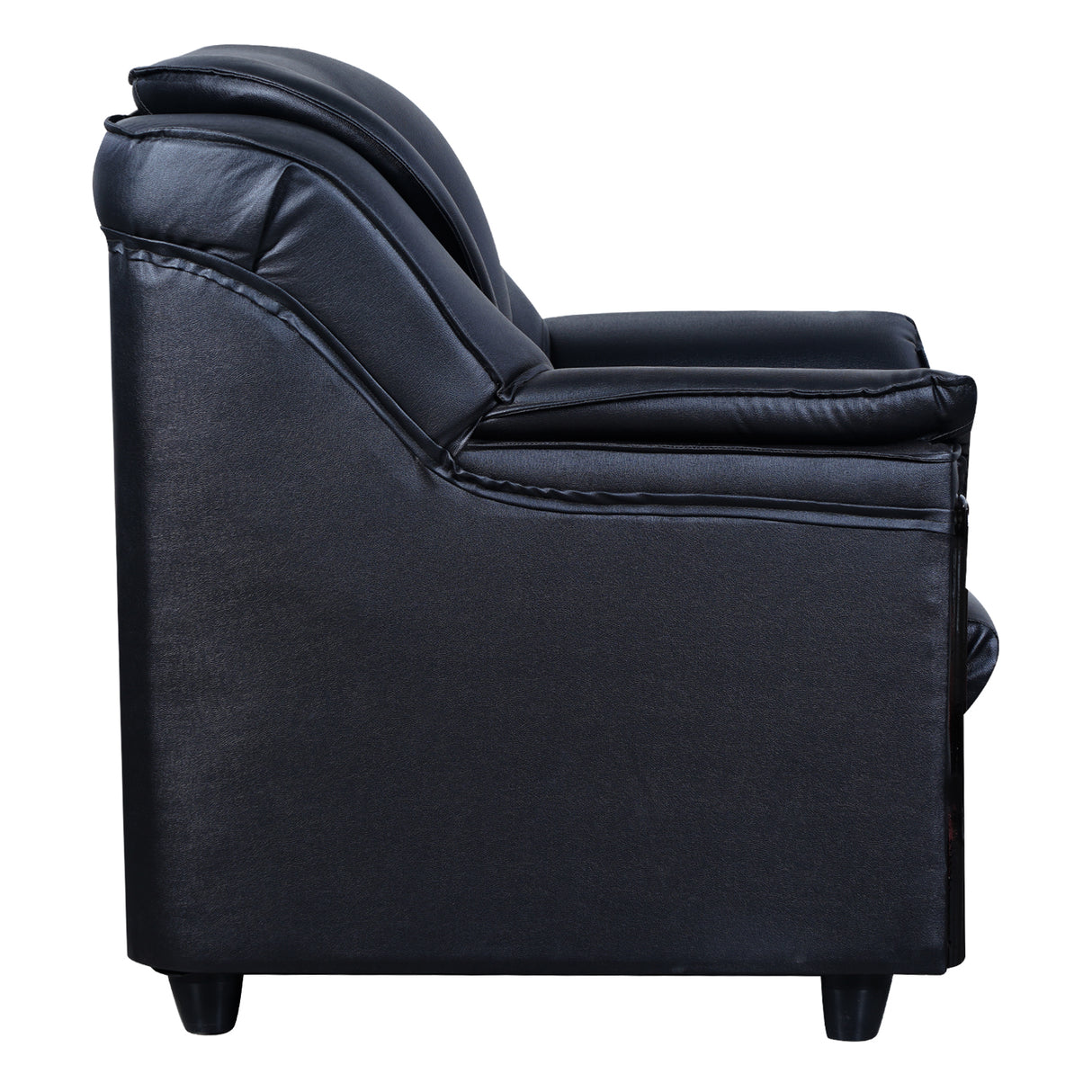 Kassel Rexine Sofa 1-Seater - Black