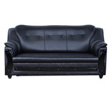 Kassel Rexine Sofa Set (3+1+1-Seater) - Black