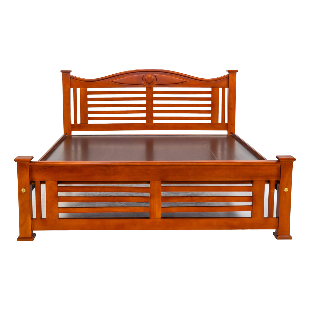 Lapaaz Luxury Wooden Bed Queen Size - Teak Finish
