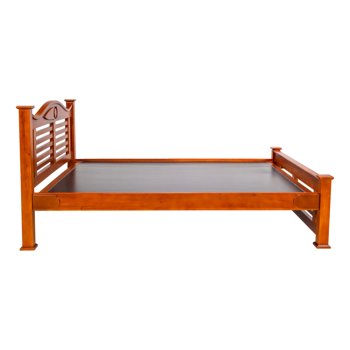 Lapaaz Luxury Wooden Bed Queen Size - Teak Finish