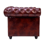 Lisbon Chester Rexine Sofa 1-Seater - Maroon
