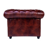 Lisbon Chester Rexine Sofa 1-Seater - Maroon