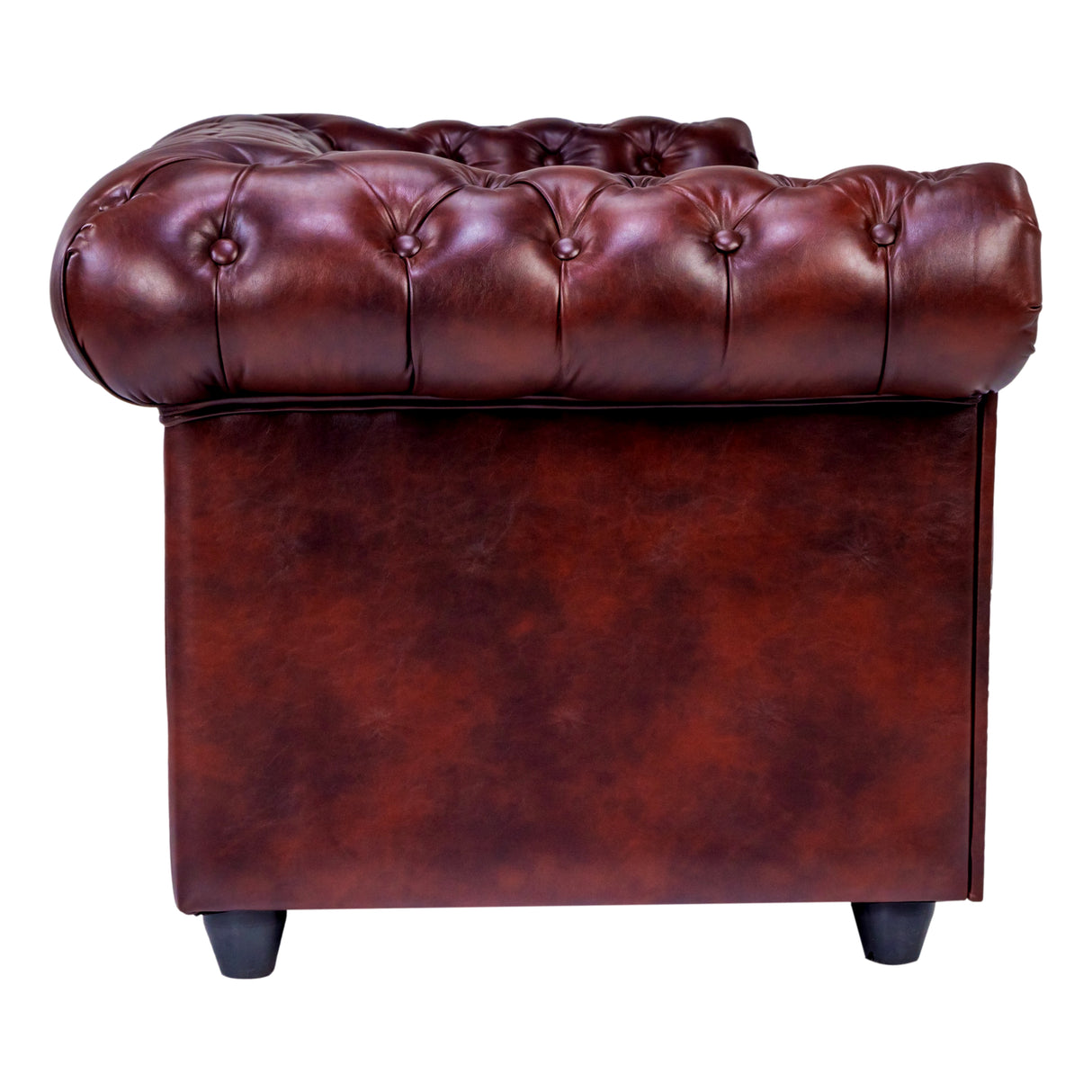 Lisbon Chester Rexine Sofa 3-Seater - Maroon