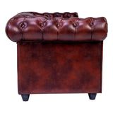 Lisbon Chester Rexine Sofa 3-Seater - Maroon