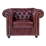 Lisbon Chester Rexine Sofa Set (3+1+1 Seater) - Maroon