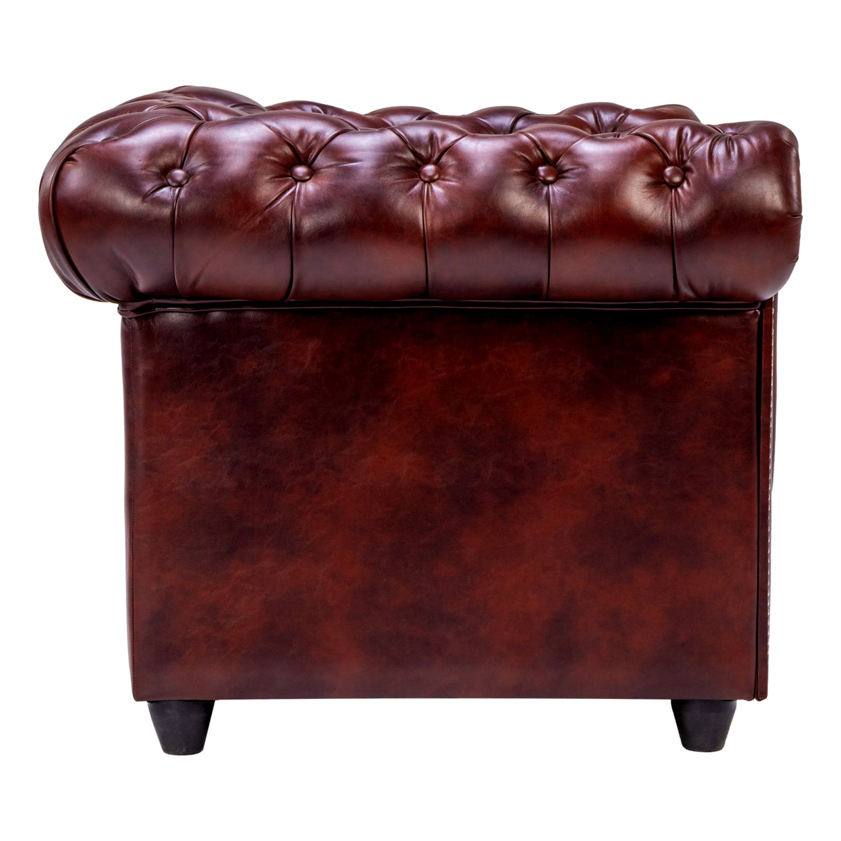 Lisbon Chester Rexine Sofa Set (3+1+1 Seater) - Maroon