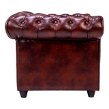 Lisbon Chester Rexine Sofa Set (3+1+1 Seater) - Maroon