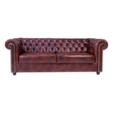 Lisbon Chester Rexine Sofa Set (3+1+1 Seater) - Maroon