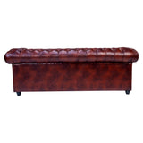 Lisbon Chester Rexine Sofa Set (3+1+1 Seater) - Maroon