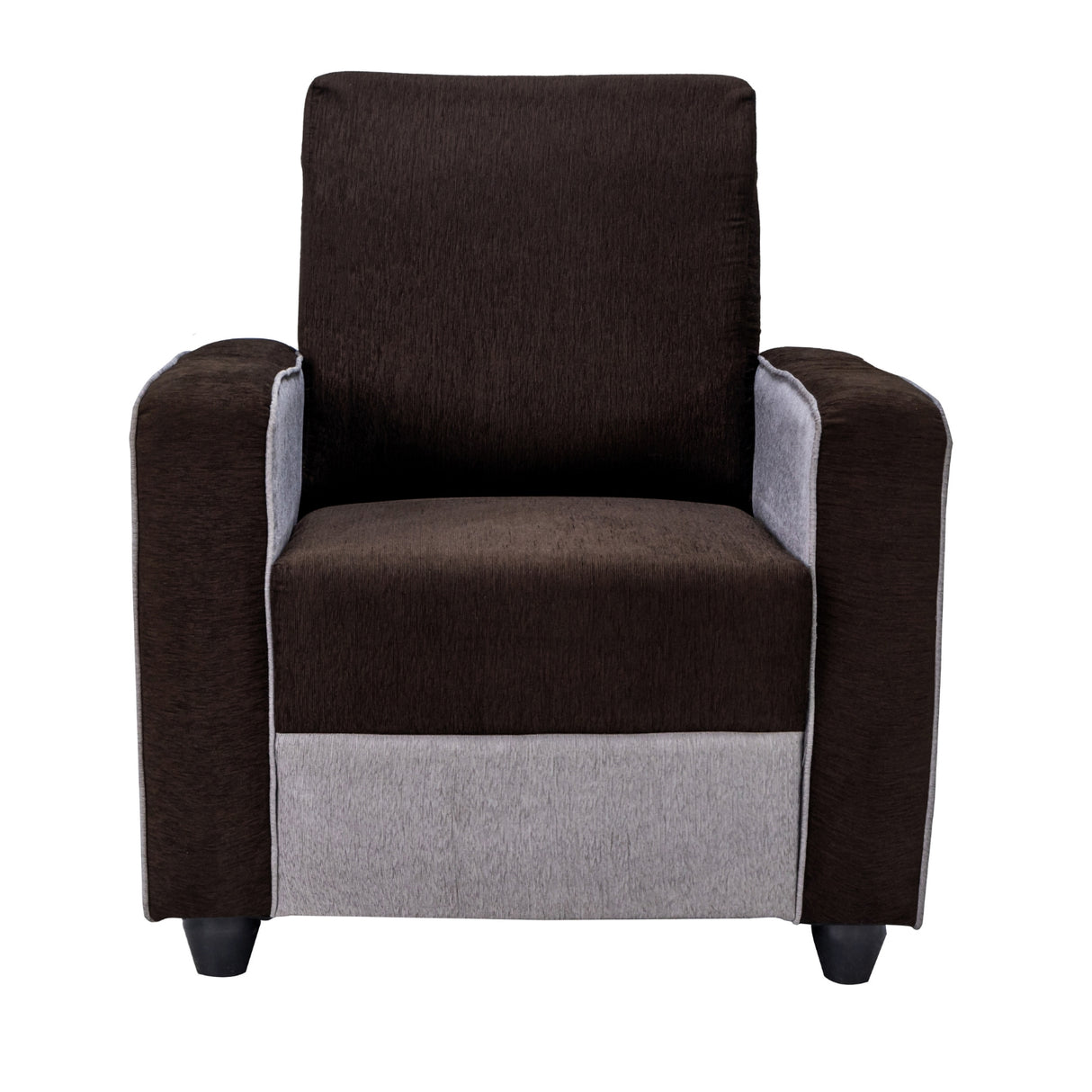Luxor Elegant Fabric Sofa Set (3+1+1 Seater) - Brown and Grey