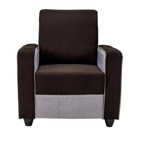 Luxor Elegant Fabric Sofa Set (3+1+1 Seater) - Brown and Grey