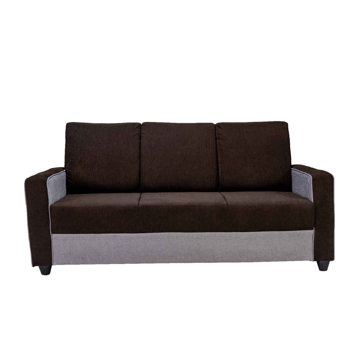 Luxor Elegant Fabric Sofa 3-Seater - Brown and Grey